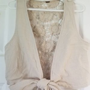 Free people linen wrap top